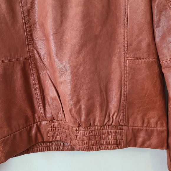 CAMPUS Vintage Genuine Leather Brown Jacket size XS - Picture 7 of 8